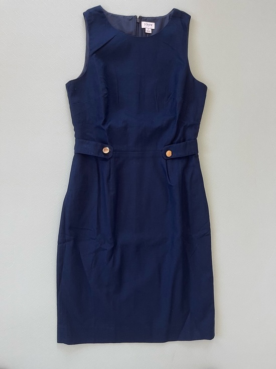 J Crew Dresses & Skirts - J Crew Navy Sheath Dress with Waist Tabs Sz 2
